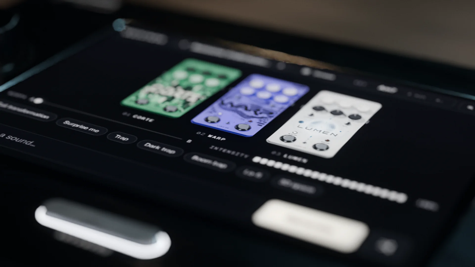 BACKTAPE's screen with a chain of three pedals